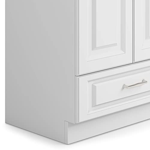 SIMPLIHOME Lawrence All-in-One 28 inch Wide Utility Sink and Laundry Cabinet in Pure White Finish, Transitional Stainless Steel Sink Cabinet for Laundry Rooms with High-Arch Brushed Nickel Faucet - size: 28 inch