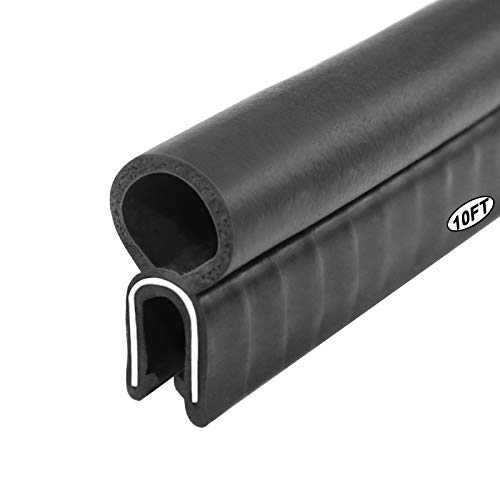 Storystore Car Door Rubber Seal Strip, Fits 1/16" Edge, Trim Seal with Top Bulb for Cars, Boats, RVs, Trucks, and Home Applications, Automotive Weather Striping (10Ft) - size: 10 Feet