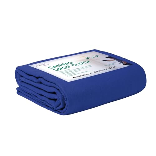 Canvas Drop Cloth for Painting 4x5 feet Pack of 1-8oz Painters Drop Cloths for Painting - All Purpose Canvas Tarps for Floor & Furniture Protection - Recycled Cotton Fabric - color: Blue, size: 4x5 Ft - 1 pc