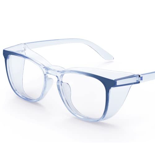 TOREGE Clear Safety Glasses, Stylish Safety Goggles Eye Protection Glass With Anti-Fog And Anti-Blue Light Lens, Upgrade Gradient Lab Goggles Eyewear For Men Women (Gradient Deep Purple Blue) - color: Gradient Deep Purple Blue