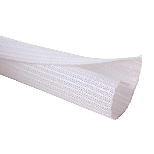Alex Tech 25ft - 1/2 inch Cord Protector Wire Loom Tubing Cable Sleeve Split Sleeving for USB Cable Power Cord Audio Video Cable - Protect Cat from Chewing Cords - White - color: White, size: 1/2"-25ft