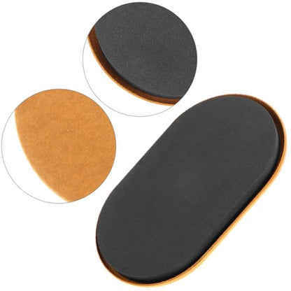 QWORK Furniture Sliders for Hardwood Floors, 4 Pieces Felt Large Oval Pads, 9-1/2" x 5-3/4" Heavy-Duty Furniture Mover, Felt Sliders