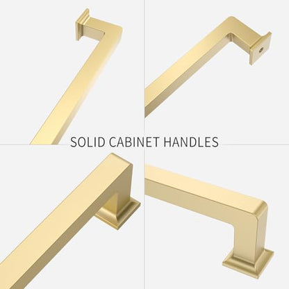 9Build Cabinet Hardware 10 Pack - 3.75 Inch Gold Cabinet Pulls and Handles for Cabinets - color: Gold, size: 3.75"/96MM Hole Center, style: 10 Pack