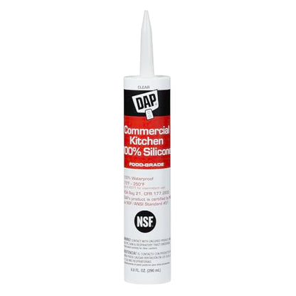 DAP Commercial Kitchen 100% Silicone Sealant, Clear, 9.8 Oz (7079808658)