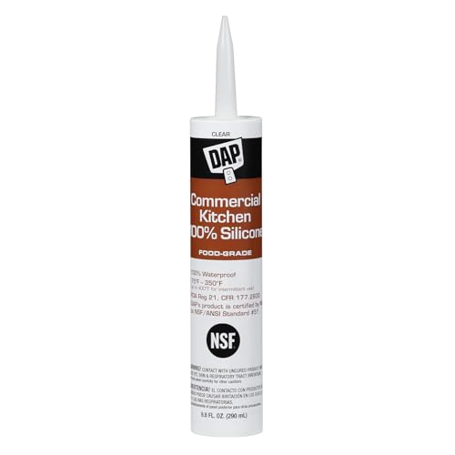 DAP Commercial Kitchen 100% Silicone Sealant, Clear, 9.8 Oz (7079808658)