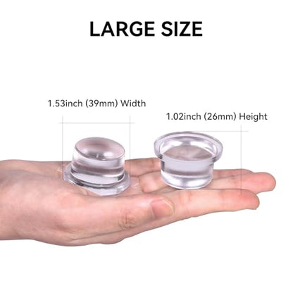 Upgraded Door Bumper 1.5" Clear Silicone | Self-Adhesive Door Knob Wall Protector |Large Rubber Door Stops for Wall Protection & Noise Reduction | 2 Pack - size: 2 Pack