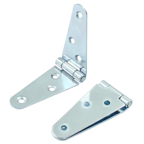 Piutouyar 6 Pcs Heavy Duty Silver Strap Hinges, 2 Inch Shed Hinges Cabinet Latch Door Hinge Gate Hinge with Mounting Screws - color: Silver