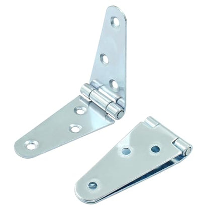 Piutouyar 6 Pcs Heavy Duty Silver Strap Hinges, 2 Inch Shed Hinges Cabinet Latch Door Hinge Gate Hinge with Mounting Screws - color: Silver