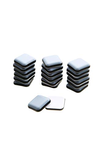 15/16" Square Adhesive Furniture Sliders for Carpet-Furnigear Heavy Duty PTFE (Teflon) Furniture Moving Pads - Move Your Furniture Easier with Premium Furniture Mover Sliders (20 Pack … - size: 15/16" Square, grey-20pack