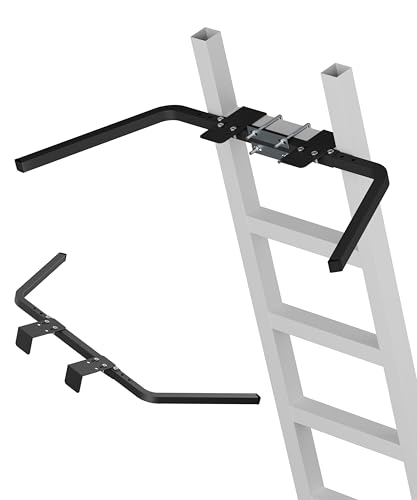 Ladder Stabilizer, Adjustable Heavy Duty Ladder Standoff with Pins & Sheet for Wing Span/Wall Extended Accessory, Ladders Roof Stabilizer with Non-Slip Rubber Pads for Roof Gutter Guard, Black - color: Black
