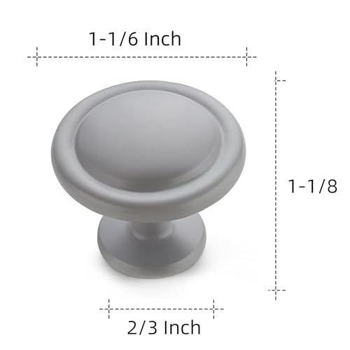 Ravinte 3 Pack 1-1/4 inch Kitchen Cabinet/Drawer/Dresser Knobs Grey Zinc Drawer Pulls/Handles - color: Gray