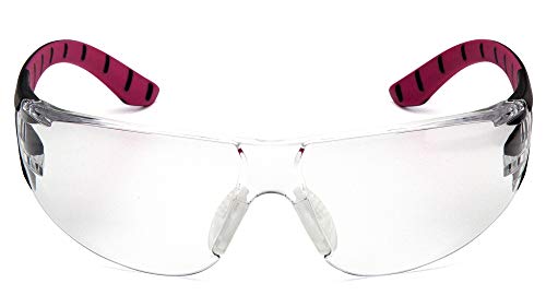 Pyramex Endeavor Plus Safety Glass Black/Gray Frame With Foam Padding Clear H2MAX Anti-fog Lens - color: Clear H2x Anti-fog Lens/ Black-pink Frame, style: Standard