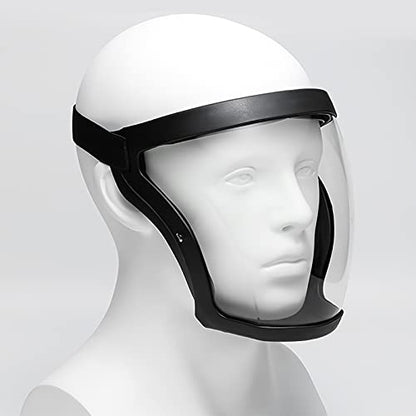 Super Protective Face Shield,Anti Fog Mask,Adult Clear Face Shield,Plastic Face Mask （Black） - color: Black