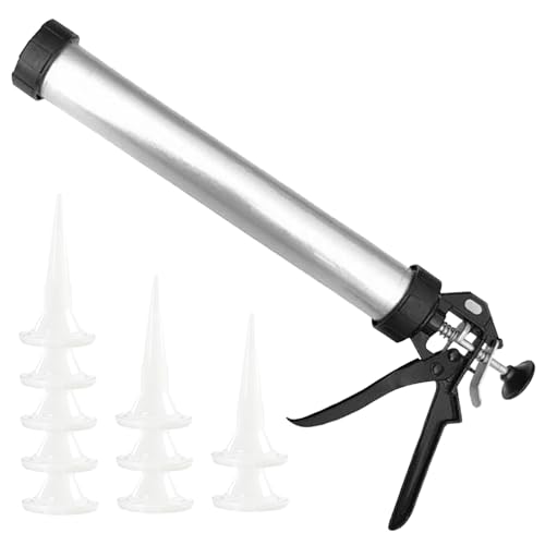 Caulking Tool Gun, 20 Oz Sausage Caulking Guns, Soft and Hard Glue Gun with 10 Nozzles Adhesive Sealant Tool Kit Guns Household Tools, Caulk