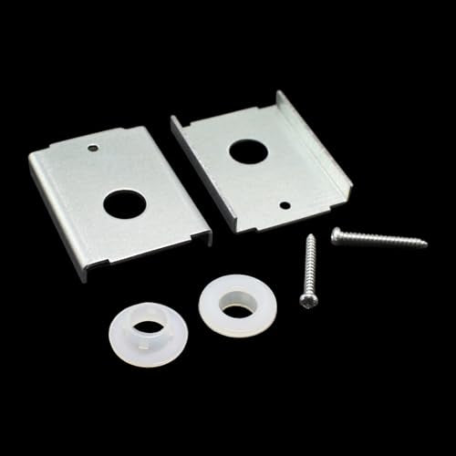 4PCS Double Folding Door Repair Bracket with Screws and Plastic Washer Kit Hardware Fitting Suitable for 1-3/8 Inch Gate Supports 7/16 Inch Hinge