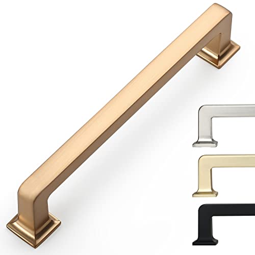 9BUILD 6 Pack 5 Inch Cabinet Handles - Champagne Bronze Cabinet Pulls for Kitchen & Dresser Drawers - color: Champagne Bronze, size: 5"/128MM Hole Center, style: 6 Pack