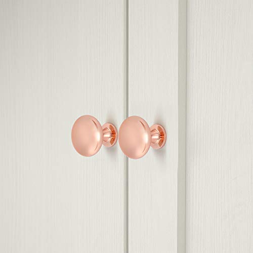15 Pack Solid Kitchen Drawer Knob Rose Gold Cabinet Knob Polished Polished Drawer Hardware,Euro Style Dresser Knob Round Furniture Hardware,Diameter:1-1/5" - color: Rose Gold
