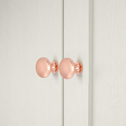 15 Pack Solid Kitchen Drawer Knob Rose Gold Cabinet Knob Polished Polished Drawer Hardware,Euro Style Dresser Knob Round Furniture Hardware,Diameter:1-1/5" - color: Rose Gold