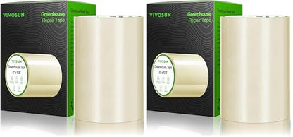 VIVOSUN Greenhouse Repair Tape, 6.3 mil 6" x108' Weatherproof Clear Poly Patch Tape, Heavy Duty Greenhouse Sheeting Coverings Film Tape for Plastic Sheeting and Tents (Pack of 2) - size: 6”x108’ (Pack of 2)
