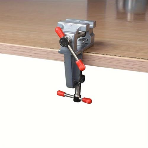 3.5 Inch Compact Aluminum Alloy Swivel Mini Bench Vise - Multifunctional Clamping Tool for Jewelry Making, Hobby Craft, Model Building & Electronics Repair-Dark Gray