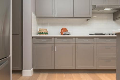 Ravinte 10 Pack Solid 3-3/4 Inch Center to Center Slim Square Bar Drawer Handles Cabinet Hardware - Brushed Nickel Kitchen Pulls - size: 3-3/4" Hole Center