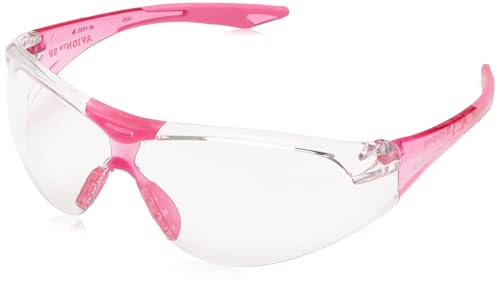 Elvex Delta Plus SG-18C-SLIM-PINK Avion SF Safety Glasses, Clear Lens with Pink Temple Tips, Slim Fit, Flexible, Abrasion Resistant, Anti Fog - color: Clear, size: Slimfit