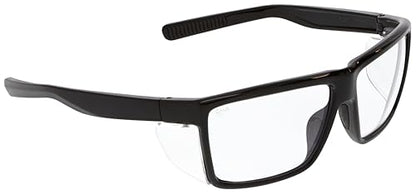 MCR Safety SR210 Swagger SR2 Series Safety Glasses with Thermo Plastic Rubber Nose Pads and Detachable Side Shields, Black Frame, Clear Lens - color: Black Frame (Clear Lens)