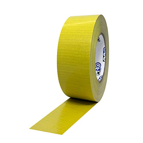 ProTapes Pro Duct 110 PE-Coated Cloth General Purpose Duct Tape, 60 yds Length x 2" Width, Yellow (Pack of 1) - color: Yellow, size: 2" x 60 yds