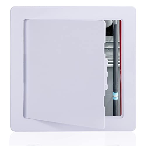 Plumbing Access Panel for Drywall 6 x 6 Inch Plastic Access Door Removable Wall Access Panel Ceiling Reinforced Hinged Durable White - size: 6 x 6 Inch