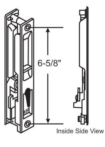 Sliding Glass Patio Door Handle Set, Flush Mount, Non-Keyed, 6-5/8" Screw Holes | Sliding Door Handle Replacement Hardware Repair Fix Sliding Door (DL-502 White)