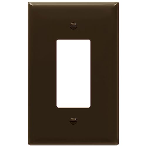 ENERLITES Decorator Light Switch or Receptacle Outlet Wall Plate, Gloss Finish, Over-Size 1-Gang 5.5" x 3.5", Unbreakable Polycarbonate Thermoplastic, UL Listed, 8831O-BR, Brown - color: Brown, size: Oversize