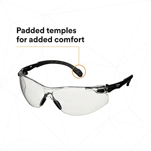3M Solus 1000 Series, S1501SGAF, Black Temples, Scotchgard Anti-Fog Coating, Clear AF-AS lens - color: Black