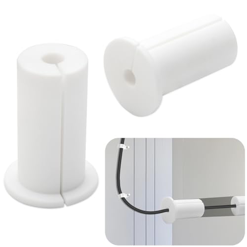 Starlink Cable Routing Kit for 1 Inch Wall Hole, Wall Bushing for Starlink Accessories Cable Wall Pass Through Silicone Exterior Ethernet Cable Grommet, Furniture Wire Holes Sleeve(2 Pcs White) - color: White