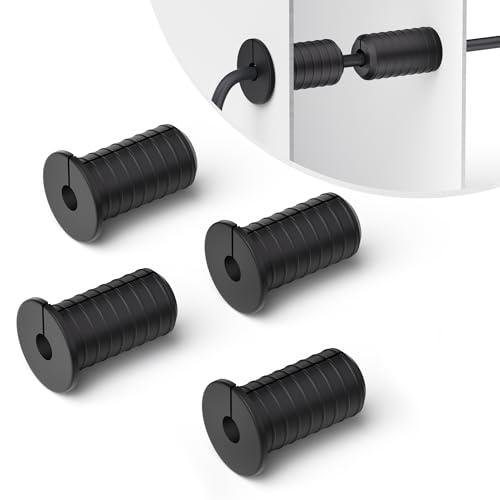 4 PCS 3/4 Inch Starlink Cable Grommet Black Wall Grommets for Cables 3/4 Inch Starlink Wall Cable Pass Through Bushing Grommets Non-Slip Waterproof Cable Routing Kit for Starlink for Protecting Cords - color: Black, size: 3/4 Inch