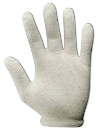 Magid Glove & Safety 670H Magid Touch Master 671H Heavyweight Hemmed Lisle Gloves, Men's (Fits ), White , Ladies (Fits Medium) (Pack of 12)