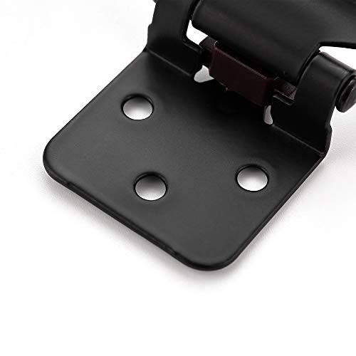 Ravinte 50 Pack 25 Pairs 1/2" Overlay Cabinet Door Hinges Kitchen Black Semi-Concealed Hinges Face Mount Self-Closing Cabinet Hardware with Bumpers & Screwdriver - size: 1/2 inch Overlay