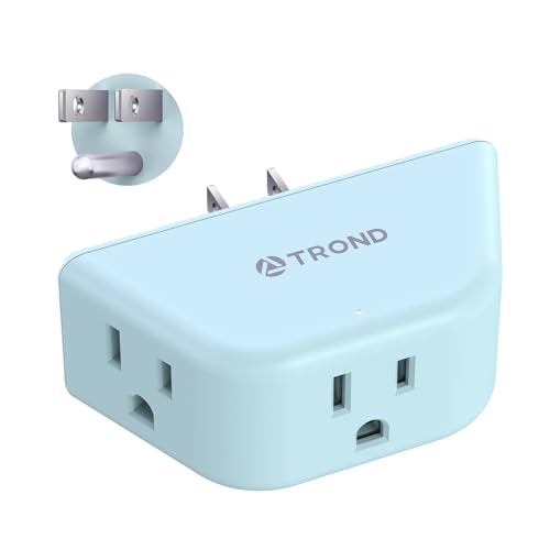 TROND Outlet Extender, 3 Way Angled Plug Splitter, 3-Prong Grounded Wall Outlet Adapter, Cruise Essentials, Compact and Practical Plug Expander for Home Decoration Travel Essentials, Mint Green - color: Mint Green, size: 3AC-3 Prong Plug, 1 Pack