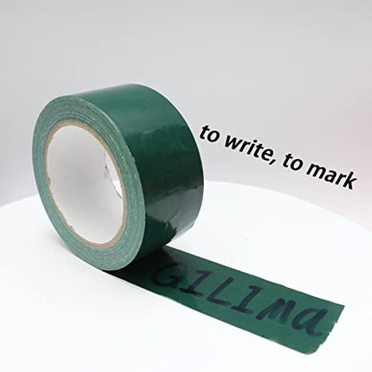 QILIMA Dark Green Duct Tape, Waterproof Duct Cloth Fabric, Professional Grade Duct Tape for Photographers,Repairs, DIY, Crafts, Indoor Outdoor Use,2 Inch X 28 Yards, Green - color: Green