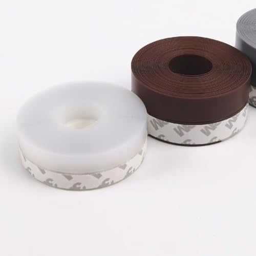 Window Sealing Strip, Self Adhesive Weather Stripping 35mm Width, Silicone Door Bottom Seal Strip Tape for Gaps of House Glass Shower Window and Door Weatherproof Soundproof, Transparent (10M/33ft) - size: 10M/33ft 35mm Transparent