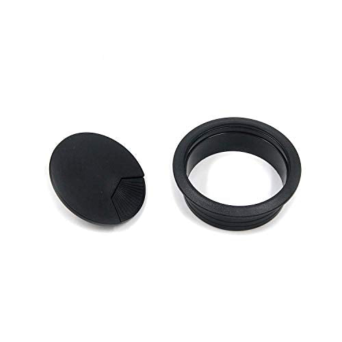 Quluxe Desk Grommet, 2-3/4 Inch Plastic Desk Cord Cable Hole Cover Grommet -Black (Pack of 20) - color: Plastic-black