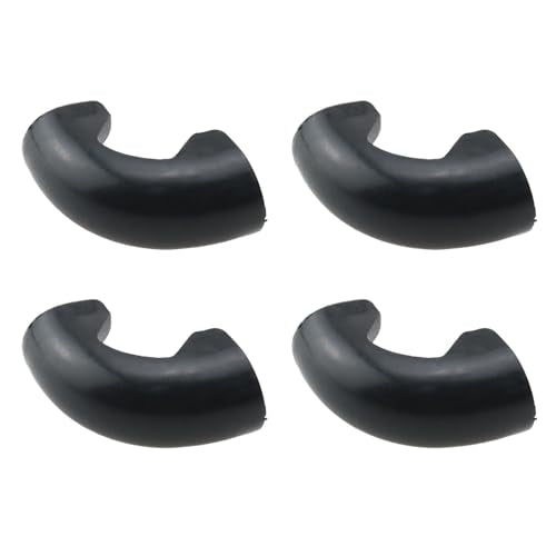 HJGarden 10PCS Furniture Foot Arched Bent Brackets Round Tube Pit Pads Steel Bar Non Slip Chair Feet Open Plastic Protective Sleeves 1.48 x 0.63 x 0.56 Inches for Sofas Dressers Nightstands Black