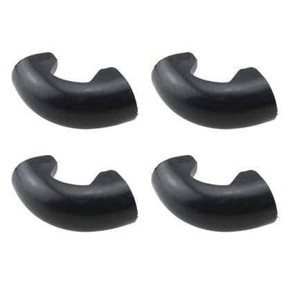 HJGarden 10PCS Furniture Foot Arched Bent Brackets Round Tube Pit Pads Steel Bar Non Slip Chair Feet Open Plastic Protective Sleeves 1.48 x 0.63 x 0.56 Inches for Sofas Dressers Nightstands Black