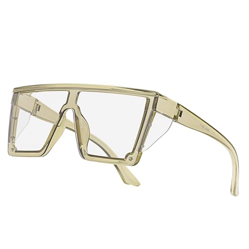 Z87 Safety Glasses – Photochromic Blue Light Blocking UV400 Sunglasses, Impact Resistant Work & Outdoor Eyewear - color: Clear Green
