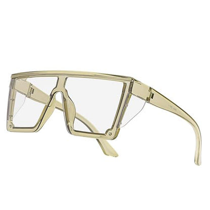 Z87 Safety Glasses – Photochromic Blue Light Blocking UV400 Sunglasses, Impact Resistant Work & Outdoor Eyewear - color: Clear Green