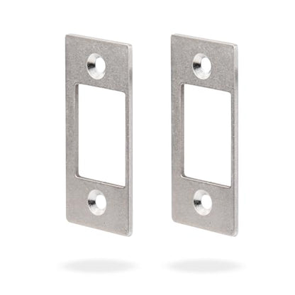 Deadbolt Restorer Strike Plates 2 Pack, Narrow-Side and Large Hole to Allow Dead Bolt to Pass Freely, Dead Lock Catcher Strikers (2, Silver) - color: Silver, size: Small: 2-1/4" X 1" (2 Pack)