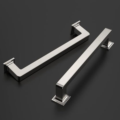 Amerdeco 10 Pack Brushed Satin Nickel Cabinet Pulls 6.3 Inch(160MM) Hole Centers Kitchen Cabinet Handles Cabinet Hardware Kitchen Handles for Cabinets Cupboard Handles Drawer Pulls ZH0019 - color: Brushed Satin Nickel, size: 6.25"/160MM Hole Center
