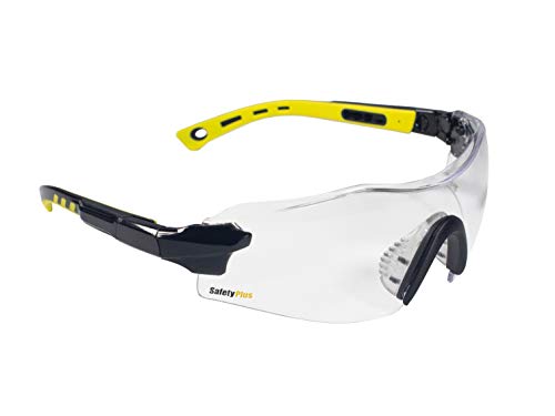Anti-Fog Safety Glasses (Clear Lens) SPG801CL-AF, ANSI Z87.1, Scratch Resistant, Wrap Around Lens, Adjustable Temple & Hinges, UV Protection, Case & Strap Included