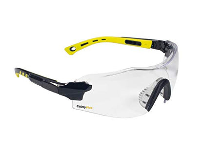 Anti-Fog Safety Glasses (Clear Lens) SPG801CL-AF, ANSI Z87.1, Scratch Resistant, Wrap Around Lens, Adjustable Temple & Hinges, UV Protection, Case & Strap Included