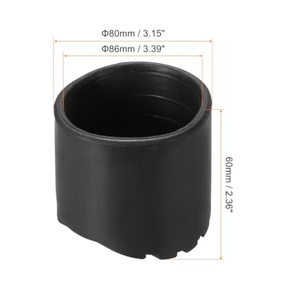 PATIKIL Ladder Non Slip Feet 3.2"/80mm, 1Pcs Rubber Round Foot Protective Mat Cushion Replacement for Telescopic Folding Extension Ladder Protection, Black - color: 80mm