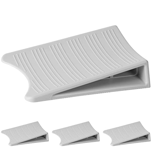 Optish Original Patented Door Stoppers for Bottom of Door, Non Slip Rubber Doors Stop, Doors Wedge for Carpet, Hardwood and Tile (4 Pack, Grey) - color: Gray, size: 4 Pack